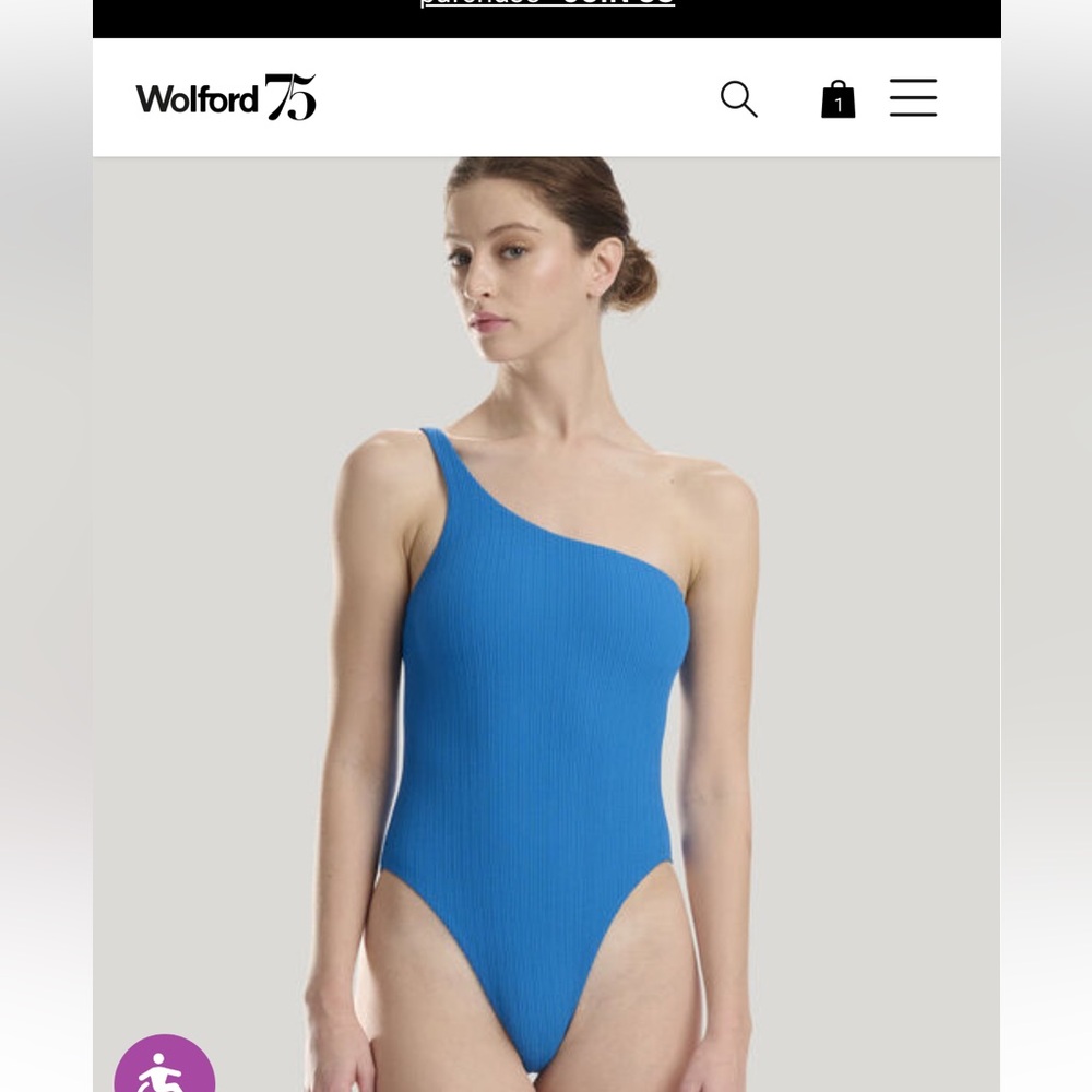 Wolford Blue One-Shoulder Swimsuit